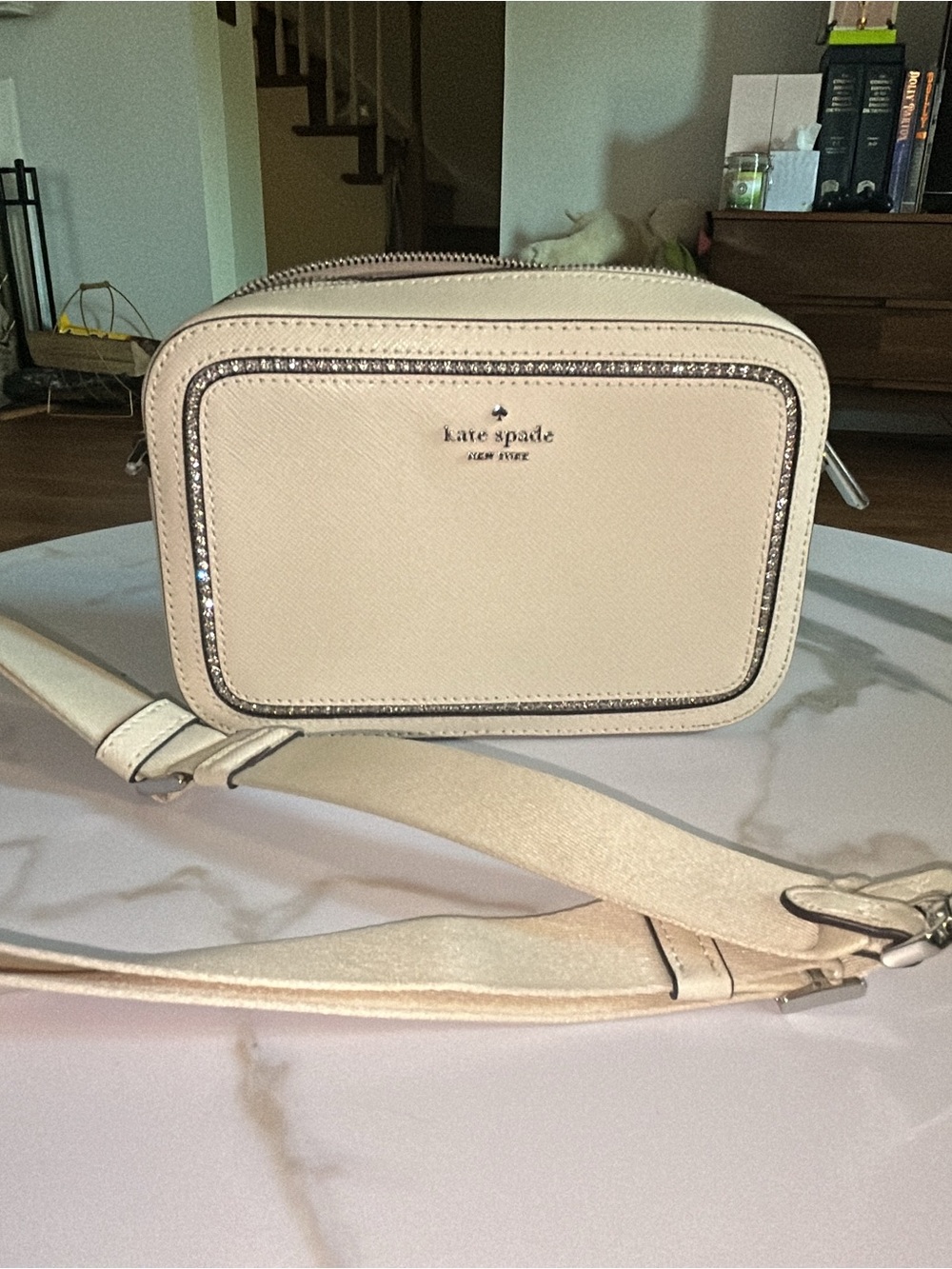 kate spade Madison Mini Camera Bag with crystal-trim zipper